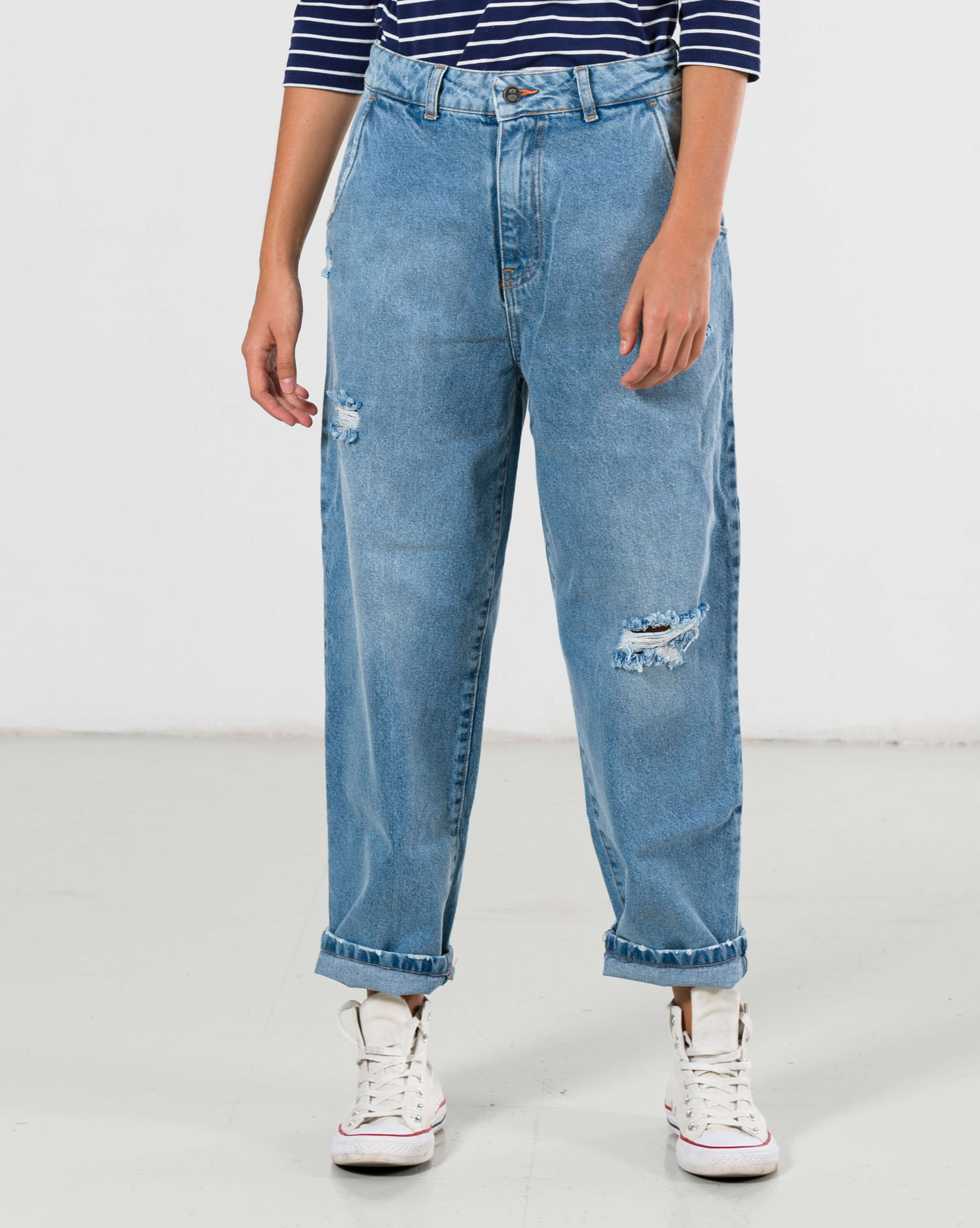 FLOWER DENIM PANTS