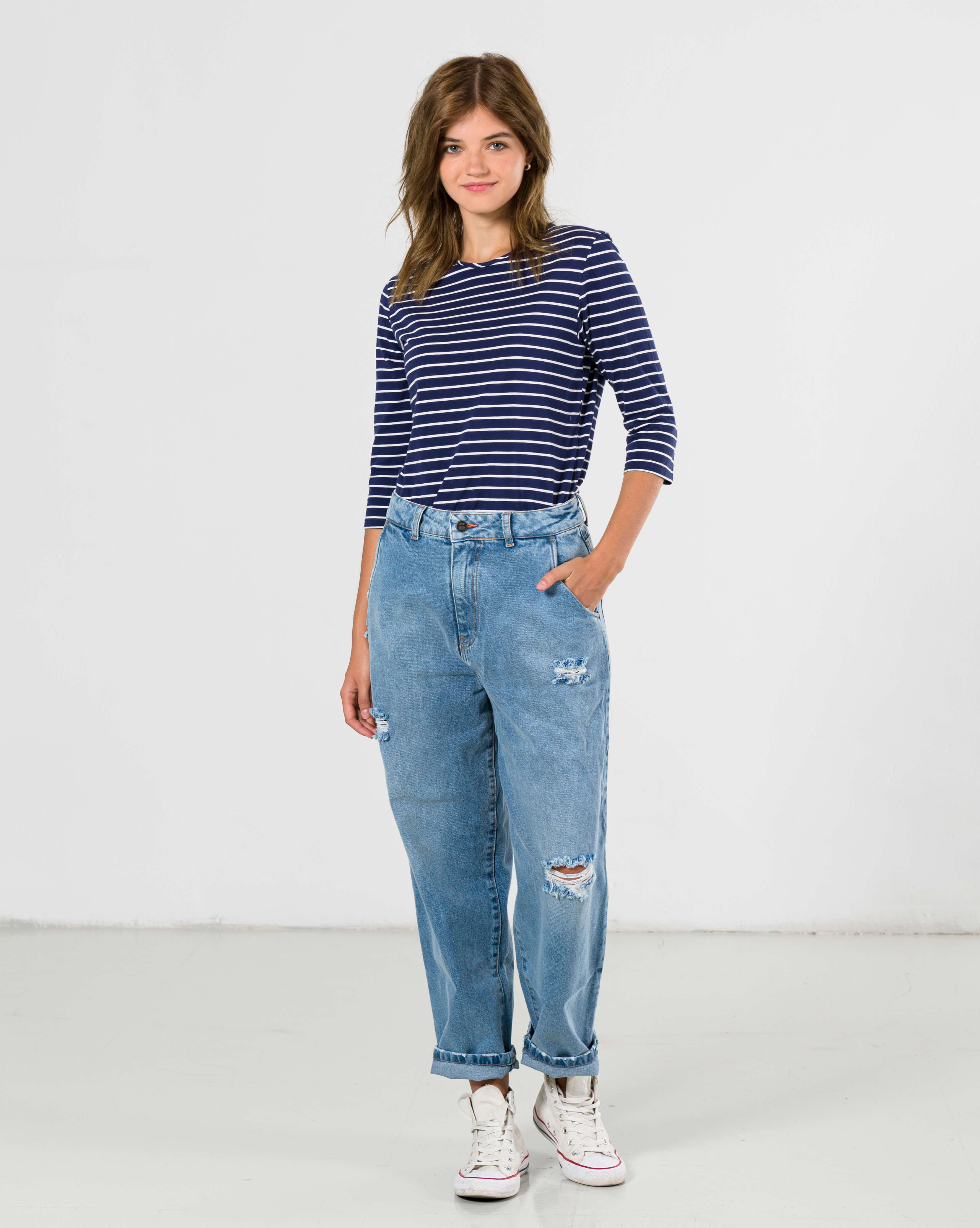 FLOWER DENIM PANTS