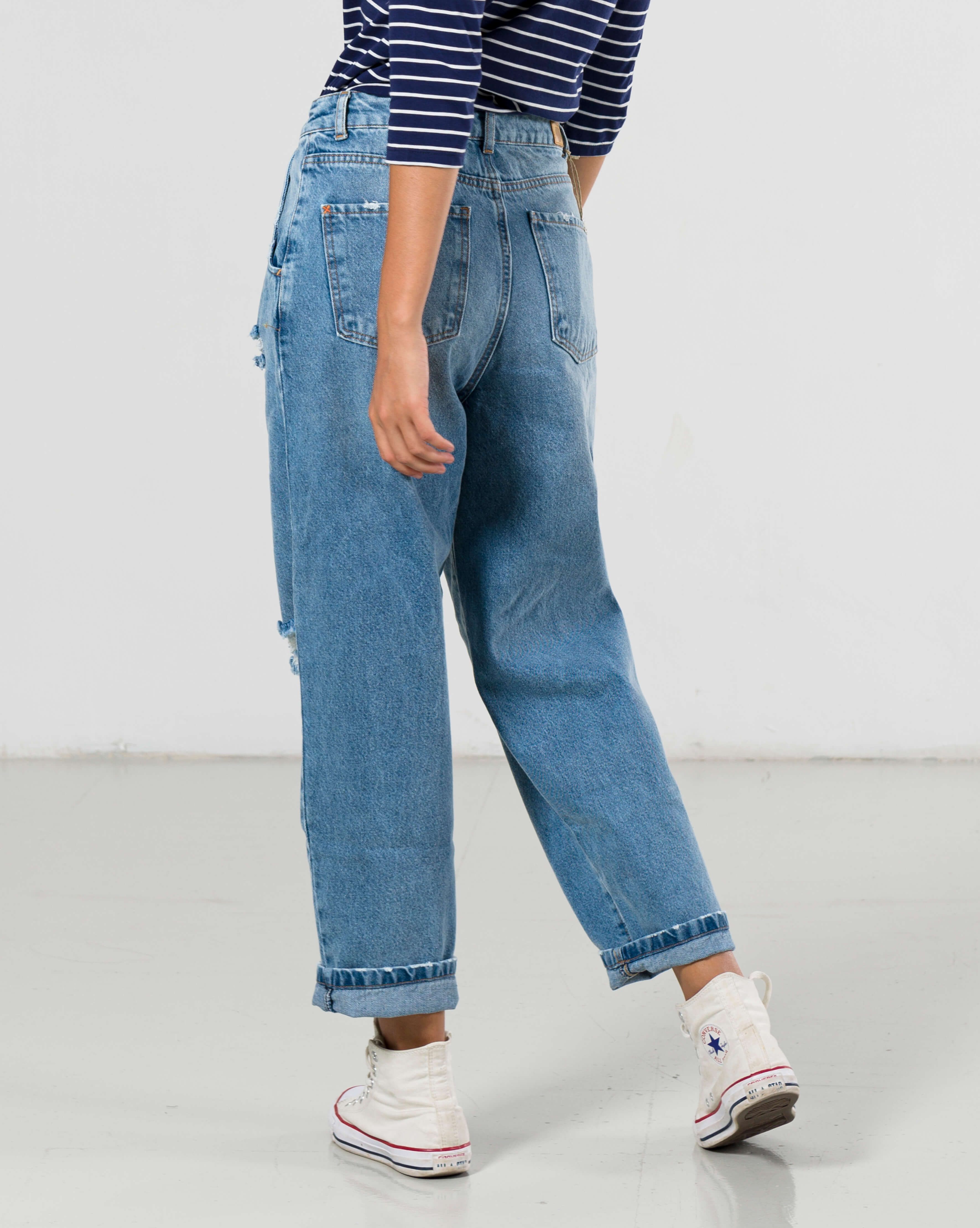 FLOWER DENIM PANTS